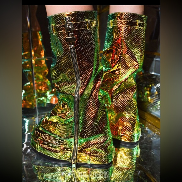 FOIL PLATFORM BOOTS - Picture 2 of 4